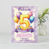 Invitation Thème Balloon du 5e anniversaire (Debout devant)