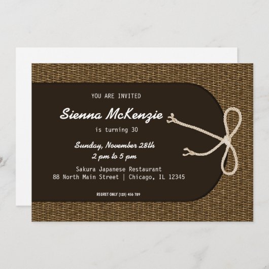 Invitation Thème Basketweaver (Devant / Derrière)