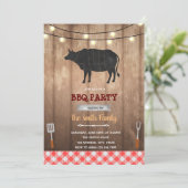 Invitation Thème BBQ vache rustique (Debout devant)
