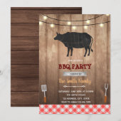 Invitation Thème BBQ vache rustique (Devant / Derrière)