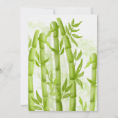 Invitation Thème bébé garçon panda bambou noir blanc vert (Dos)