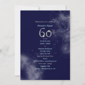 Invitation thème bleu de plage de soixantième anniversaire (Dos)
