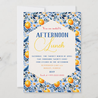 Invitation Thème Bleu et Citron
