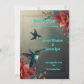 Invitation Thème botanique foncé des colibris (Devant)
