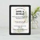 Invitation Thème Botanique Mariage Arché Noir Moderne (Debout devant)