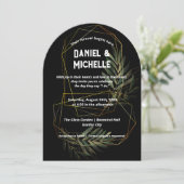 Invitation Thème Botanique Mariage Arché Noir Moderne (Debout devant)