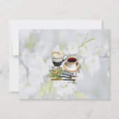 Invitation Thème Bouquet de fleurs de cerisier (Dos)