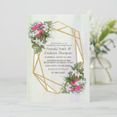 Invitation Thème Bouquet de Parties scintillant géométrique o (Debout devant)