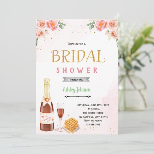 Invitation thème brunch au champagne (Debout devant)