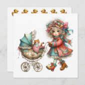 Invitation thème buggy bébé SO Précieux (Devant / Derrière)