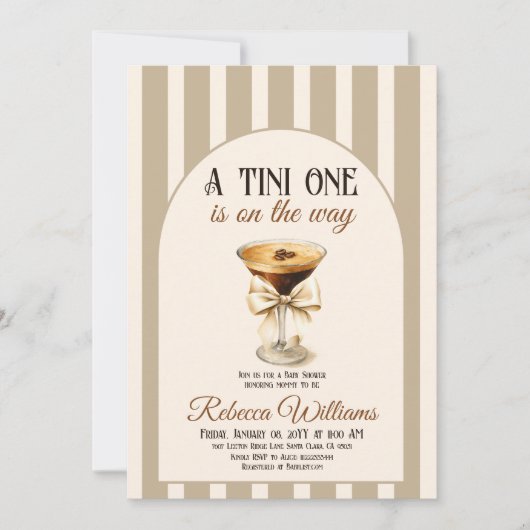 Invitation Thème café Espresso Martini Baby shower Bow (Devant)