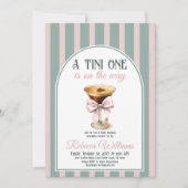 Invitation Thème Café Espresso Martini Baby shower Bow rose (Devant)