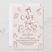Invitation Thème Café Tasse Marron Café Bébé Baby Shower (Devant)