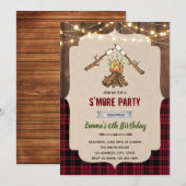 Invitation Thème campestre de s'mores de camping (Devant / Derrière)