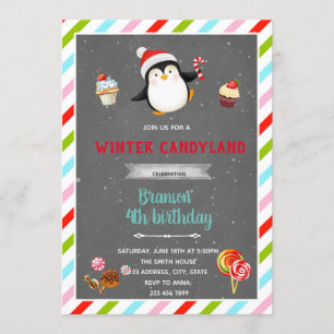 Invitation thème candyland hivernal