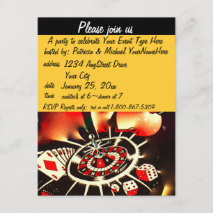 Invitation Thème Casino Black and Gold