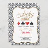 Invitation thème casino Chanceux en amour (Devant / Derrière)