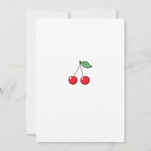 Invitation Thème cerise, design cerise (Devant)