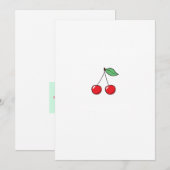 Invitation Thème cerise, design cerise (Devant / Derrière)