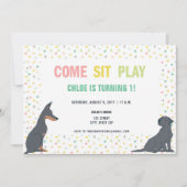 Invitation Thème Chien Chien Chien Chien Chien Chien Chien Fê (Devant)