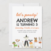 Invitation Thème Chien Puppy Party Halloween Anniversaire (Devant)