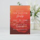 Invitation Thème chinois Soirée du Nouvel An Rouge (Debout devant)