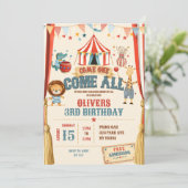 Invitation Thème Cirque Venez Tous Anniversaire (Debout devant)