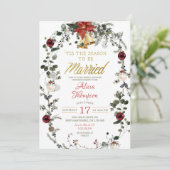 Invitation Thème classique de couronne de Noël pour une douch (Debout devant)