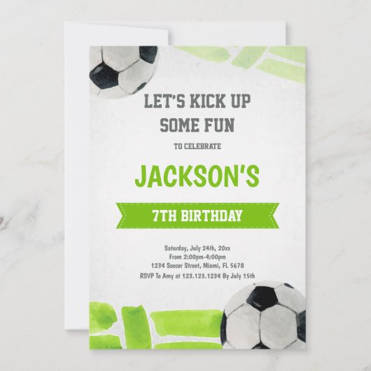 Invitation Thème Classique Football Party (Devant)