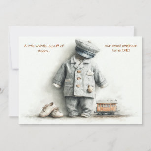 Invitation Thème conducteur de train pour le 1er anniversaire