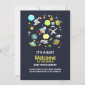 Invitation Thème cool sur l'espace - Astronautes et fusées sp (Devant)