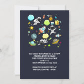 Invitation Thème cool sur l'espace - Astronautes et fusées sp (Dos)