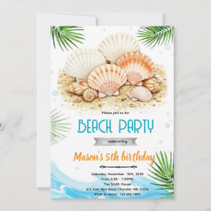 Invitation thème coquillage de plage
