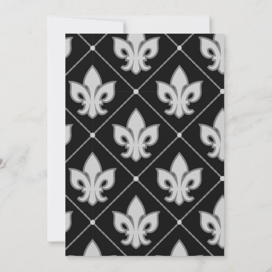 Invitation thème couronne royale noire (Dos)
