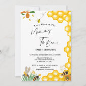 Invitation Thème d'abeille Douche la maman à être baby shower (Devant)