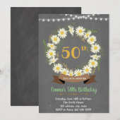 Invitation thème Daisy (Devant / Derrière)