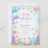 Invitation Thème d'animaux de l'océan sous la mer pour annive (Devant)