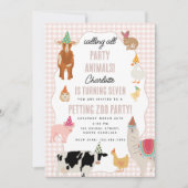 Invitation Thème d'anniversaire Animaux de la ferme Fête à la (Devant)
