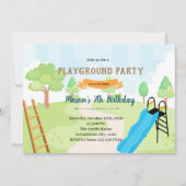 Invitation thème d'anniversaire Chutes et échelle (Devant)