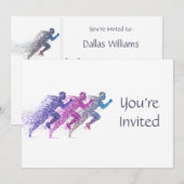 Invitation Thème d'anniversaire coureur de trail en course (Devant / Derrière)