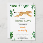 Invitation Thème d'anniversaire de Cheetah (Devant)