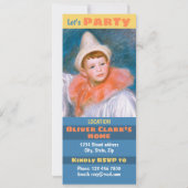 Invitation Thème d'anniversaire de cirque CC1067 Renoir White (Dos)