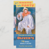 Invitation Thème d'anniversaire de cirque CC1067 Renoir White (Devant / Derrière)