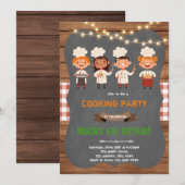 Invitation Thème d'anniversaire de cuisine de cuisson de chef (Devant / Derrière)