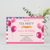 Invitation thème d'anniversaire de fille américain (Debout devant)