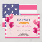 Invitation thème d'anniversaire de fille américain (Devant / Derrière)