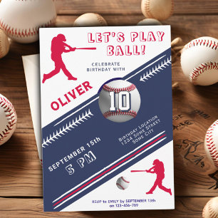 Invitation Thème d'anniversaire de joueur de baseball de base