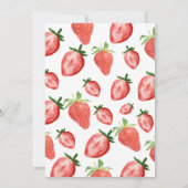 Invitation Thème d'anniversaire de la fête de la fraise de pi (Dos)