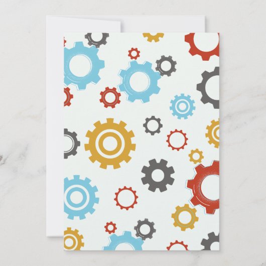 Invitation Thème d'anniversaire de la fête des petits robots (Dos)