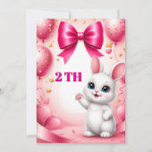Invitation Thème d'anniversaire de lapin doux 🐰 (Devant)